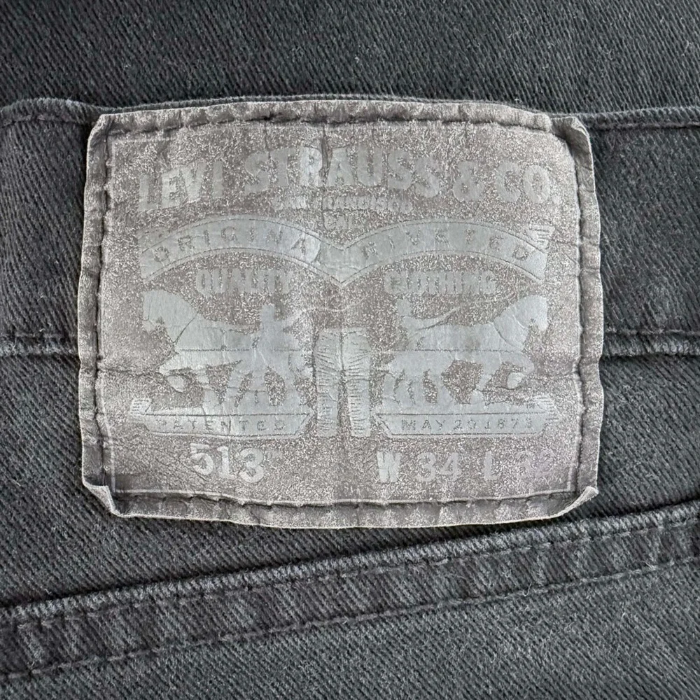 Levis 513‎ Slim Straight Jeans 34x32 Black Denim Gorpcore Minimalist Streetwear